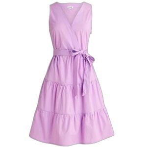 J. Crew Factory NWT Faux Wrap Sleeveless Mini Dress Size 6 in Lavender